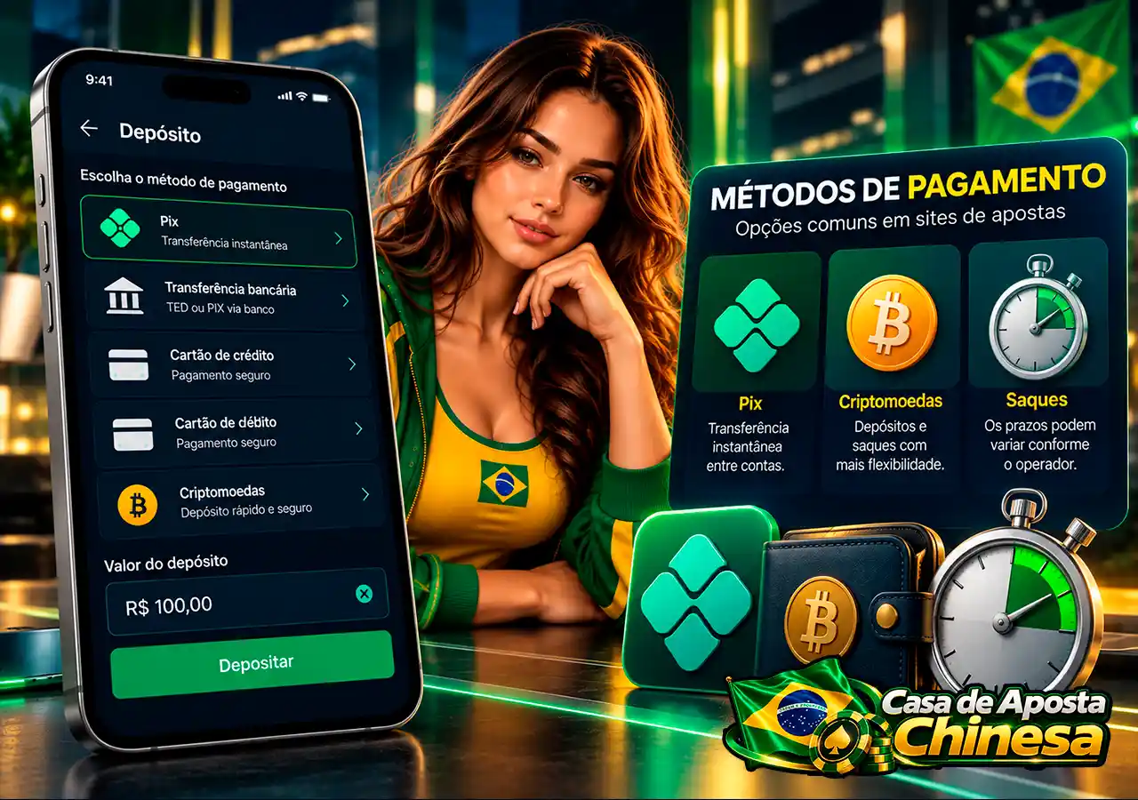 Caixa de aposta com Pix, carteira cripto e cronômetro para comparar a velocidade de saque.